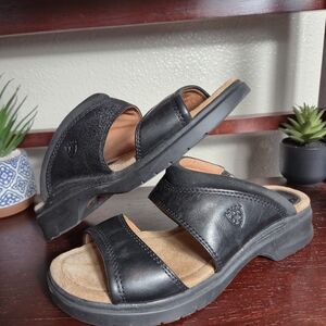 Womens ARIAT Black Leather Sandals
